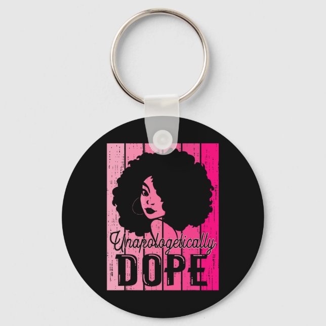 Pink Black History Month Unapologetically Addictiv Key Ring (Front)