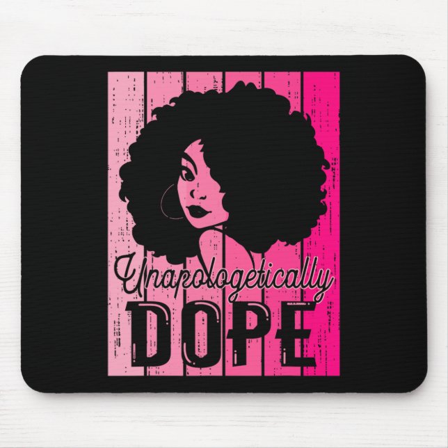 Pink Black History Month Unapologetically Addictiv Mouse Mat (Front)