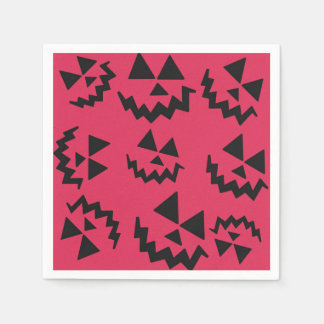Pink & black Jack o’ lantern faces Napkin