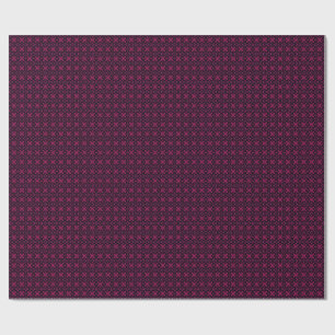 Pink & Black Kaleidoscope Fractal Pattern Wrapping Paper