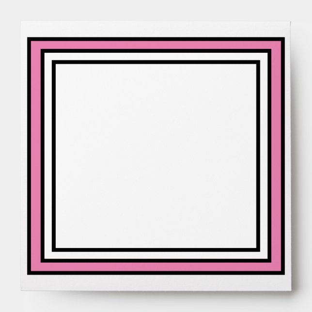 Pink Black Layered Square Frame  Envelope (Front)