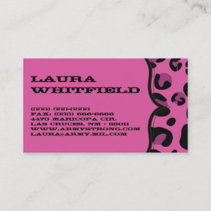 Pink Black Leopard Cheetah Print Business Card
