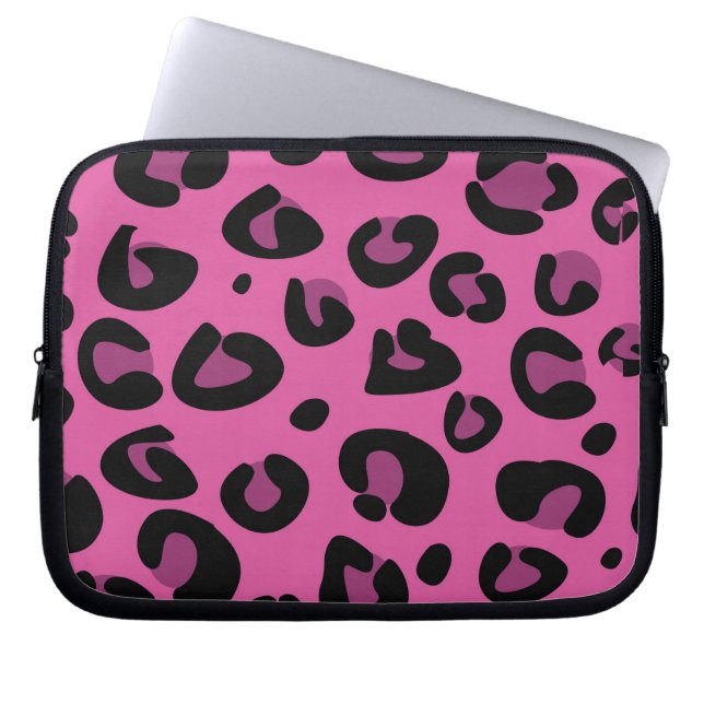 Pink Black Leopard Cheetah Print Protective Case (Front)