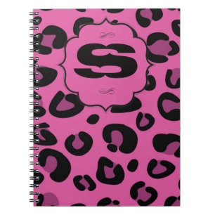 Pink Black Leopard Cheetah Print Spiral Notebook