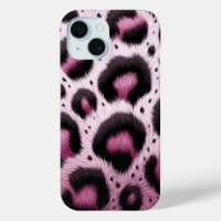 Pink & Black Leopard Fur Animal Print Spots