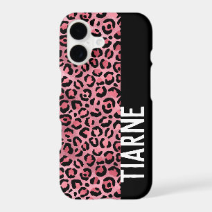 Pink Black Leopard Print Custom Name