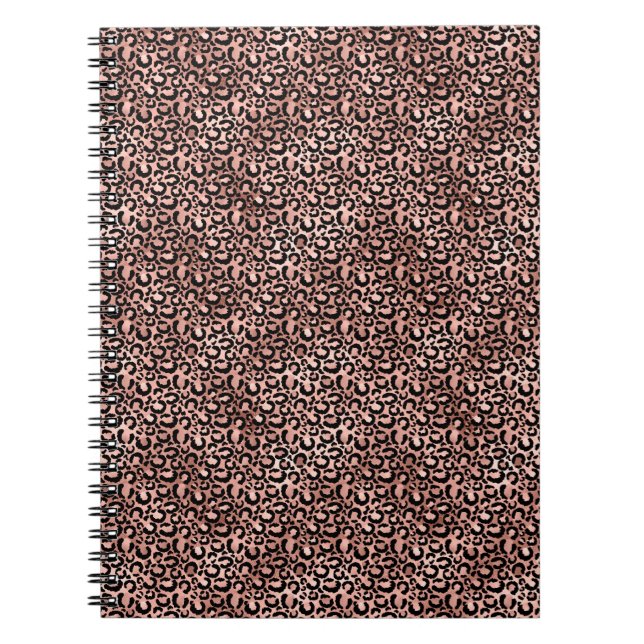 Pink Black Leopard Print Notebook (Front)