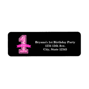 Pink & Black Leopard Print One 1st Birthday Party