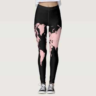 Pink & Black Map Leggings