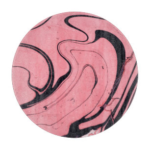 Pink Black Marble Hand Drawn Cutting Board