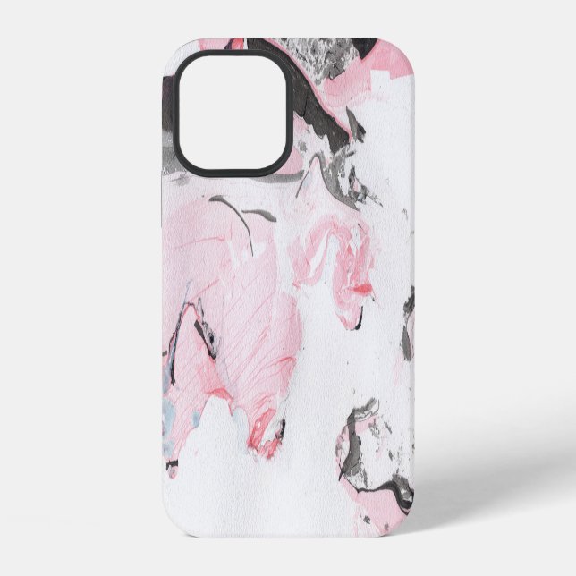 Pink Black Marble: Hand Drawn iPhone Case (Back)