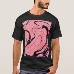 Pink Black Marble Hand Drawn T-Shirt