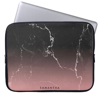 Pink & Black Marble Laptop Sleeve
