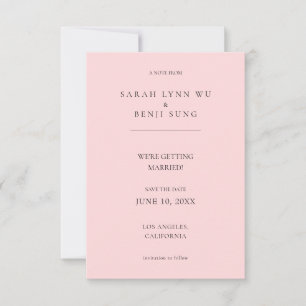 Pink & Black Minimalist Modern 2 V2 Save The Date
