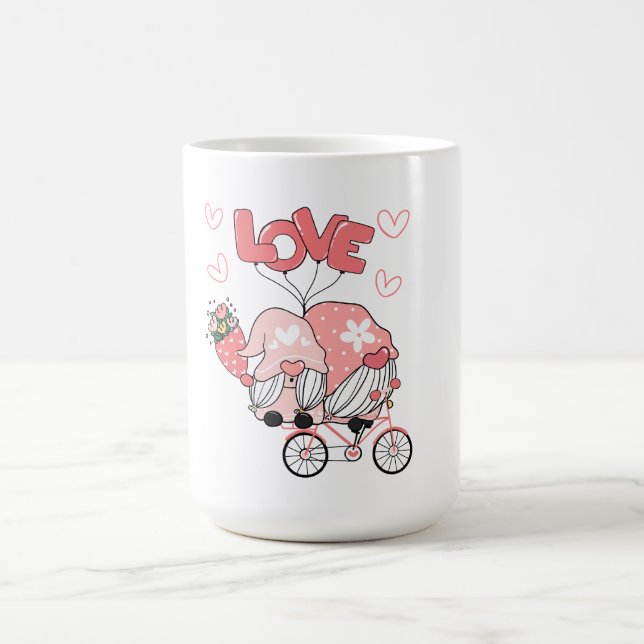 Pink Black Modern Valentine's Day  Coffee Mug (Center)