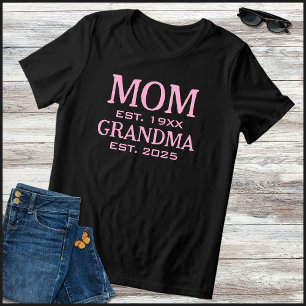 Pink & Black Mum Promoted To Grandma 2025 Tri-Blend Shirt