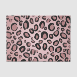 Pink & Black Painted Cheetah Leopard Print Spots Tissue Paper