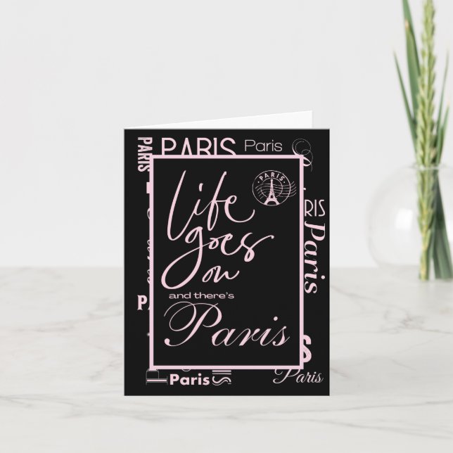 Pink, & black paris them announcement (Front)