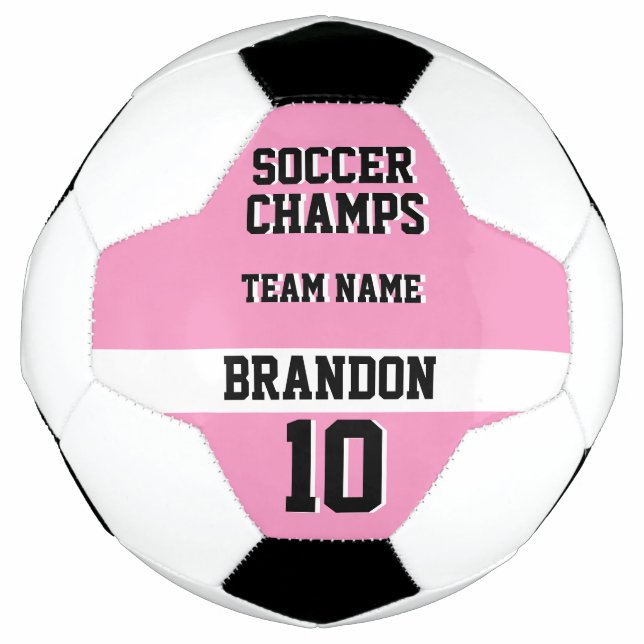 pink black personalised player soccer champs team  football (Front)