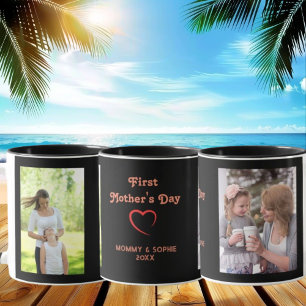 Pink Black   Photo Script First Mother's Day Mug