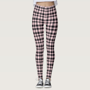   Pink Black Plaid Women's Leggings
