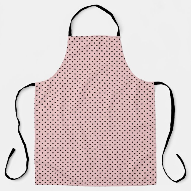 Pink black polka dot apron (Front)