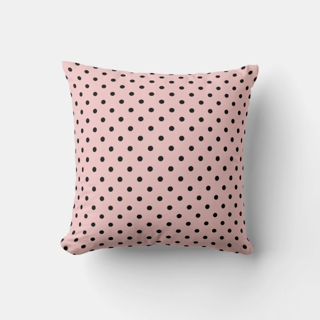 Pink black polka dot cushion (Front)