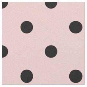 Pink black polka dot fabric