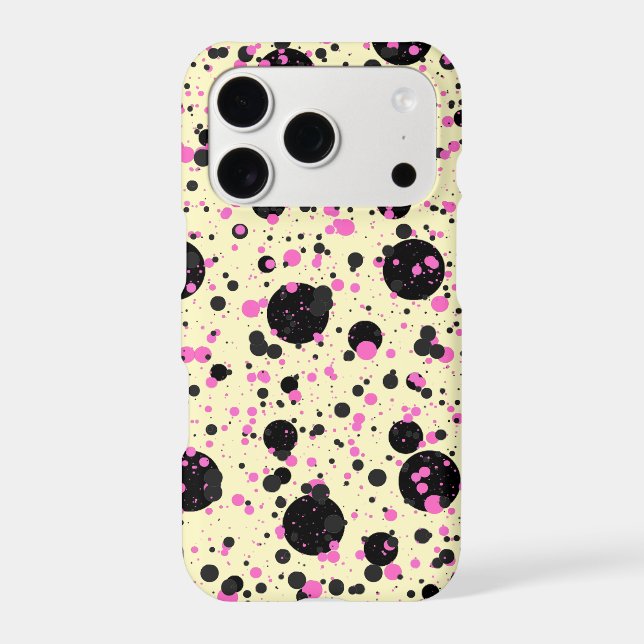 Pink & Black Polka Dot Glam Pattern (Back)