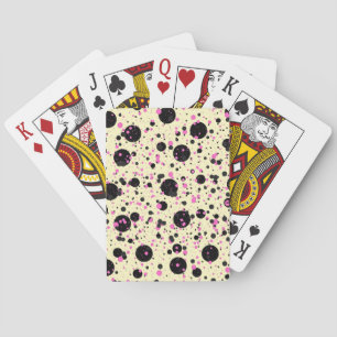 Pink & Black Polka Dot Glam Pattern Playing Cards
