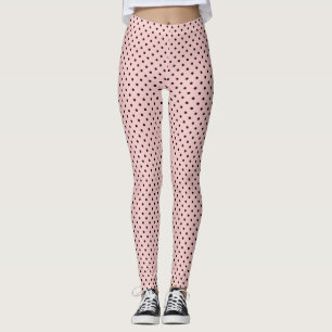 Pink black polka dot leggings