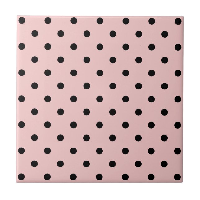 Pink black polka dot tile (Front)