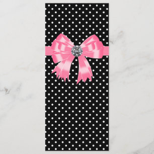 Pink Black Polka Dot Wedding Program Template