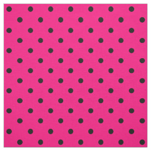 Pink/Black Polka Dots Fabric