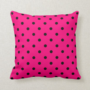 Pink/Black Polka Dots Pillow