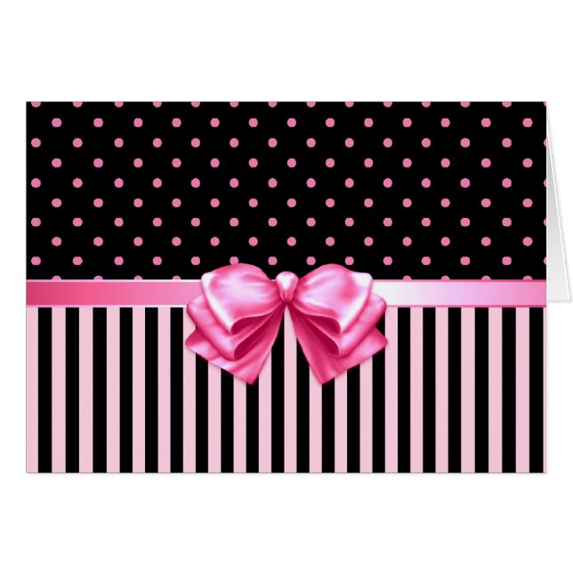 Pink & Black Polka Dots/Stripes (Front Horizontal)
