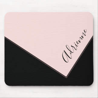 Pink & Black Purse Design Personalised Mouse Mat
