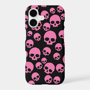 Pink Black Random Skulls Pattern