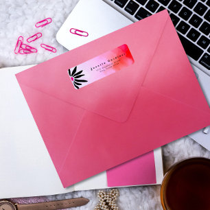 Pink Black Retro Mod Geometric Flower