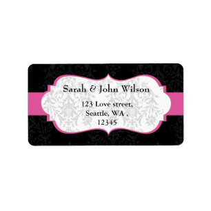 pink black ,return address label