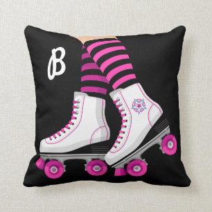 Pink & Black Roller Skate Skating Cushion
