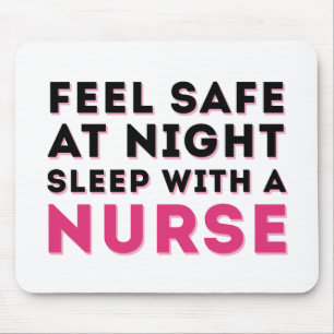 Pink Black Sassy Nurse Humour Mouse Mat