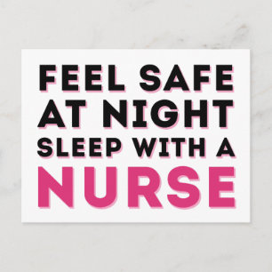 Pink Black Sassy Nurse Humour Postcard
