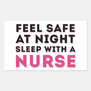 Pink Black Sassy Nurse Humour Rectangular Sticker