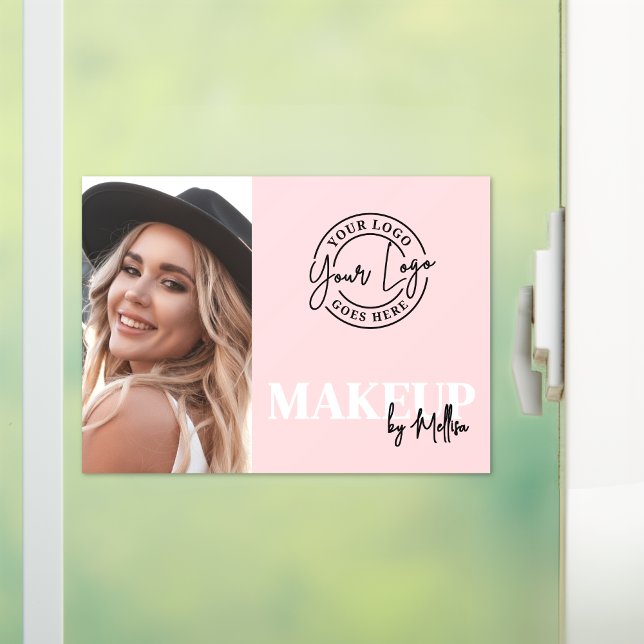 Pink Black Script Photo Logo Makeup Window Cling (Pink Black Script Photo Logo Makeup Window Cling)