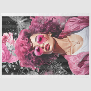 Pink & Black Shabby Glam SG2 Decoupage Paper