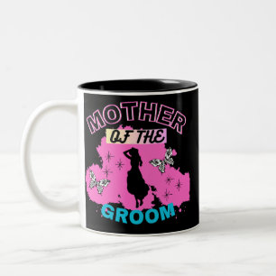 Pink & Black Silhouette Mum Mother Of The Groom  Two-Tone Coffee Mug