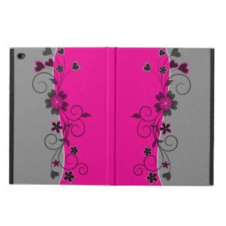 Pink Black Silver swirly flowers and hearts design Powis iPad Air 2 Case