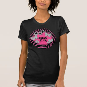 Pink Black Silver Zebra Glitter Rock Star T-Shirt