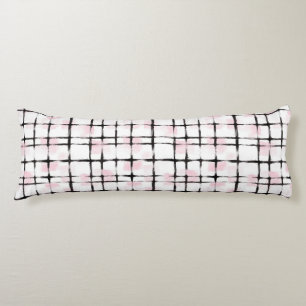 Pink Black Stripes Hearts Body Cushion